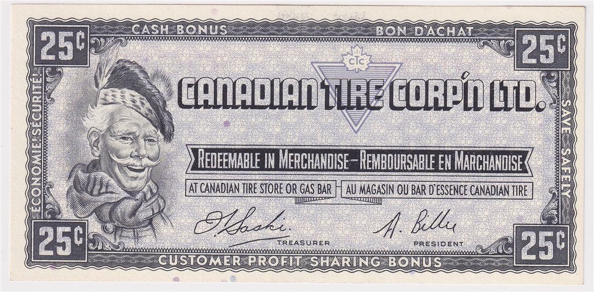 S1-D-D 1961 Canadian Tire Coupon 25 Cents Uncirculated