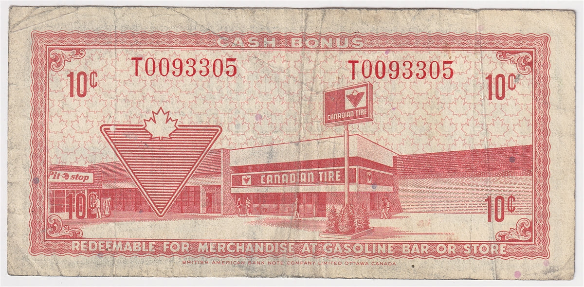 S2-C-T 1972 Canadian Tire Coupon 10 Cents Fine