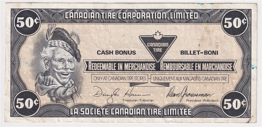 S13-Ea-*0 Replacement 1991 Canadian Tire Coupon 50 Cents Very Fine