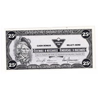 S14-D-00 1991 Canadian Tire Coupon 25 Cents Uncirculated