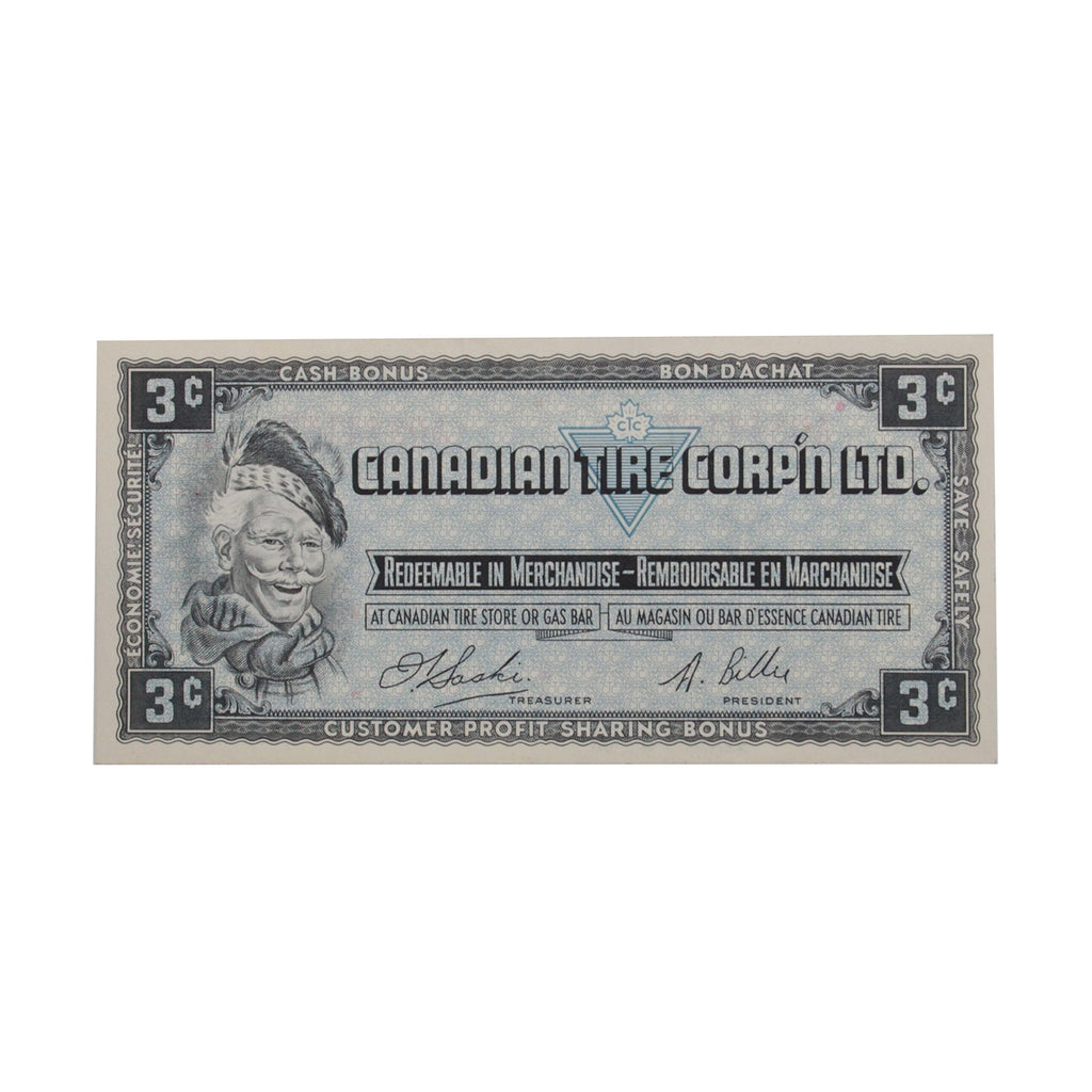 S1-A-A 1961 Canadian Tire Coupon 3 Cents EF-AU