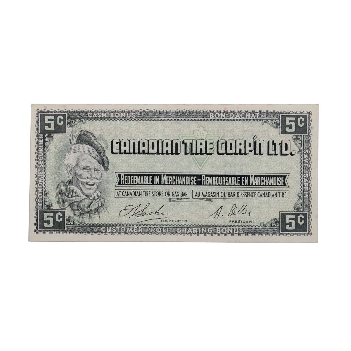 S1-B-H 1961 Canadian Tire Coupon 5 Cents VF-EF