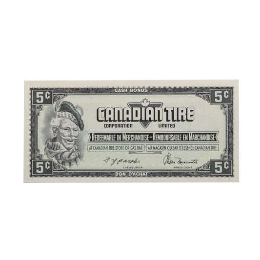 S4-B-HN 1974 Canadian Tire Coupon 5 Cents EF-AU