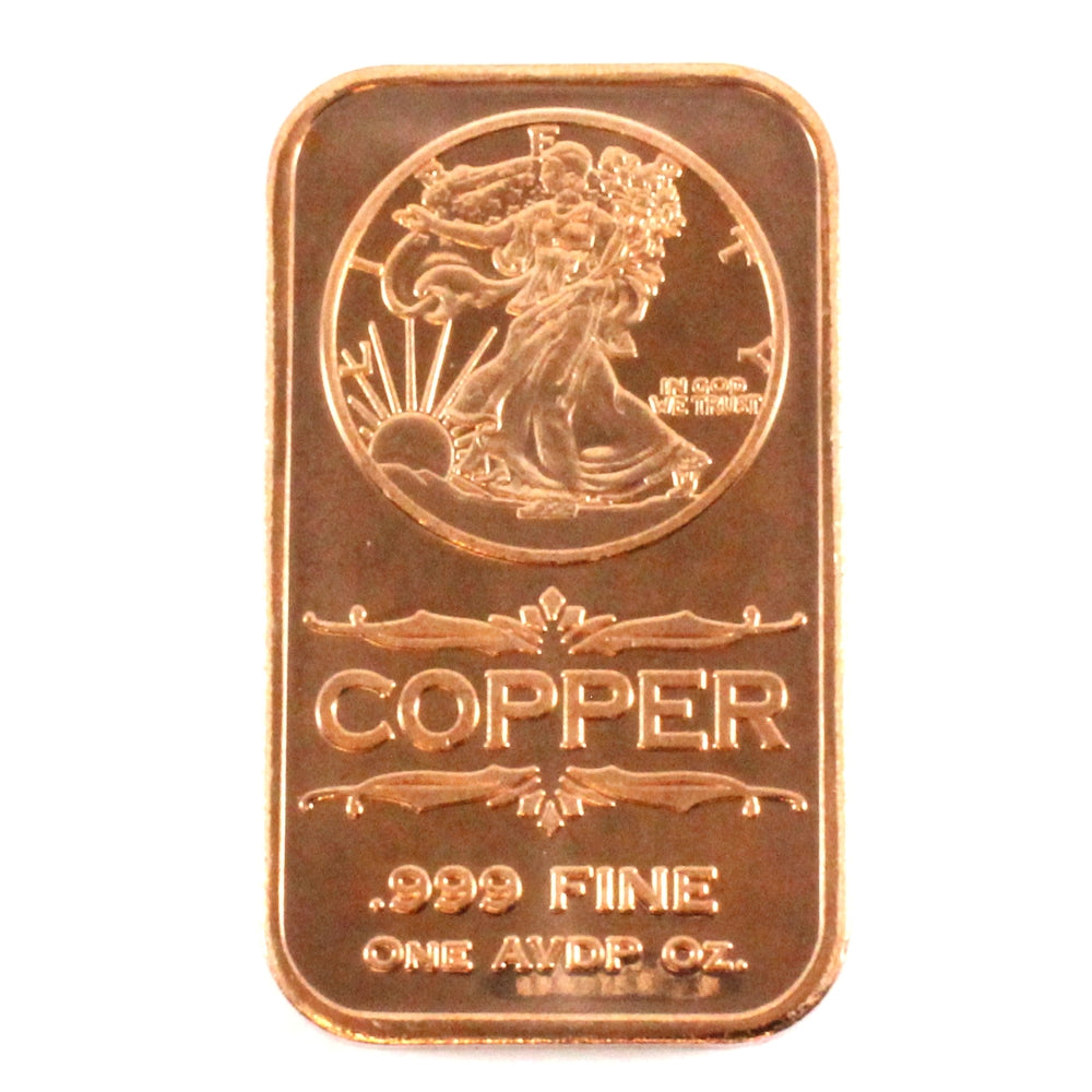 Walking Liberty 1oz. .999 Fine Copper Bar