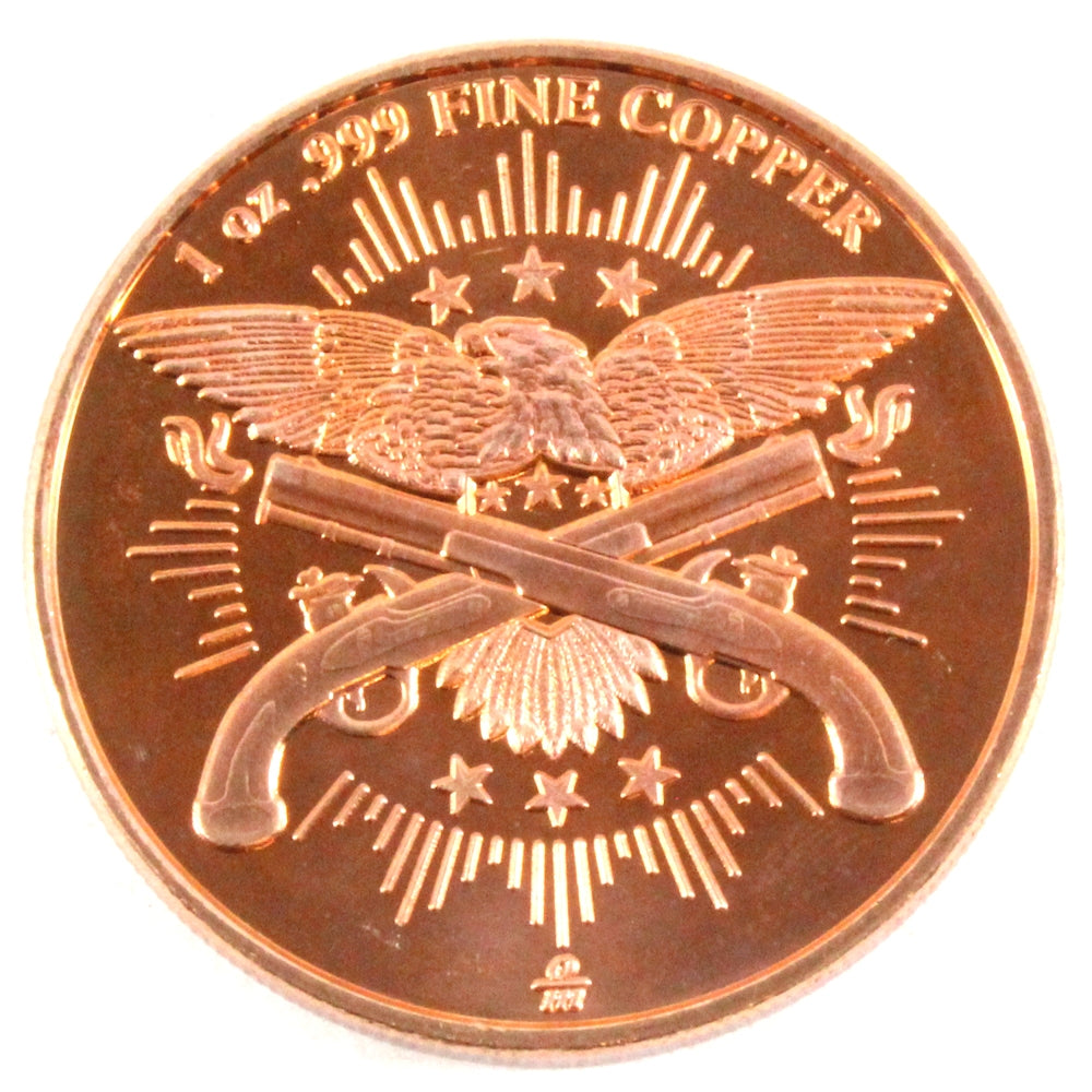 Liberty Head with Guns or Eagle  1oz. .999 Fine Copper