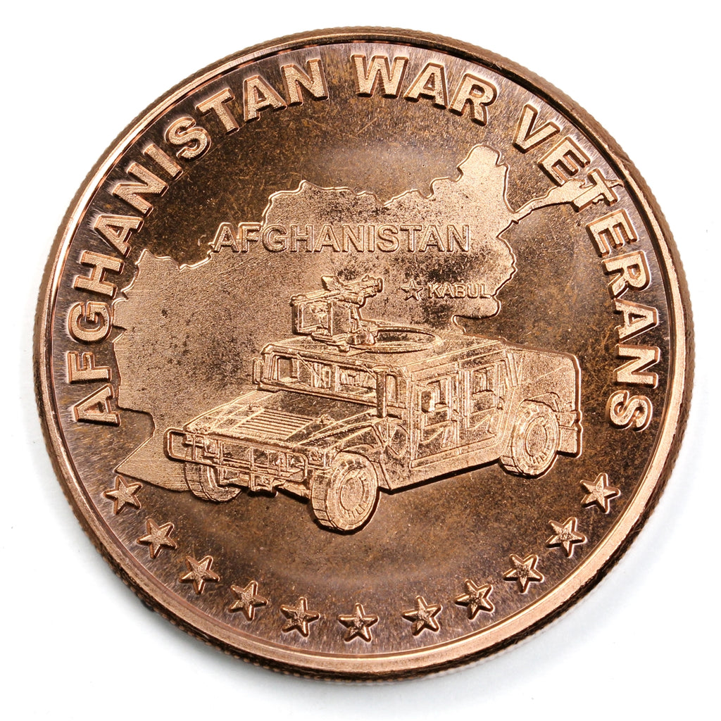 Afghanistan War Veterans 1oz. .999 Fine Copper