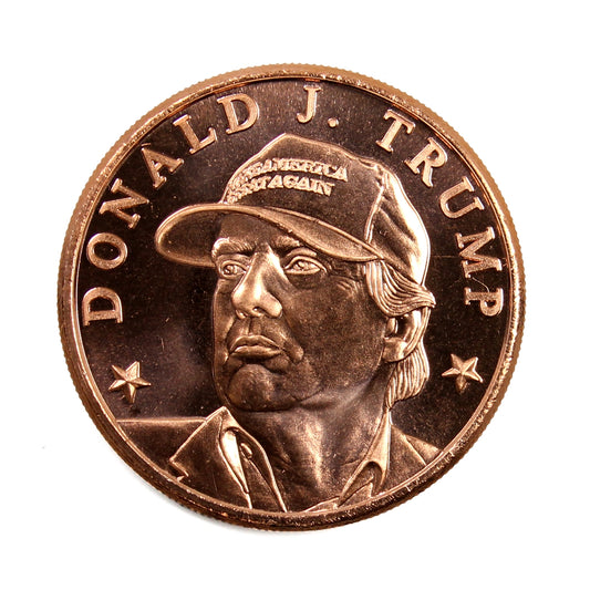 Donald Trump with MAGA Hat 1oz. .999 Fine Copper