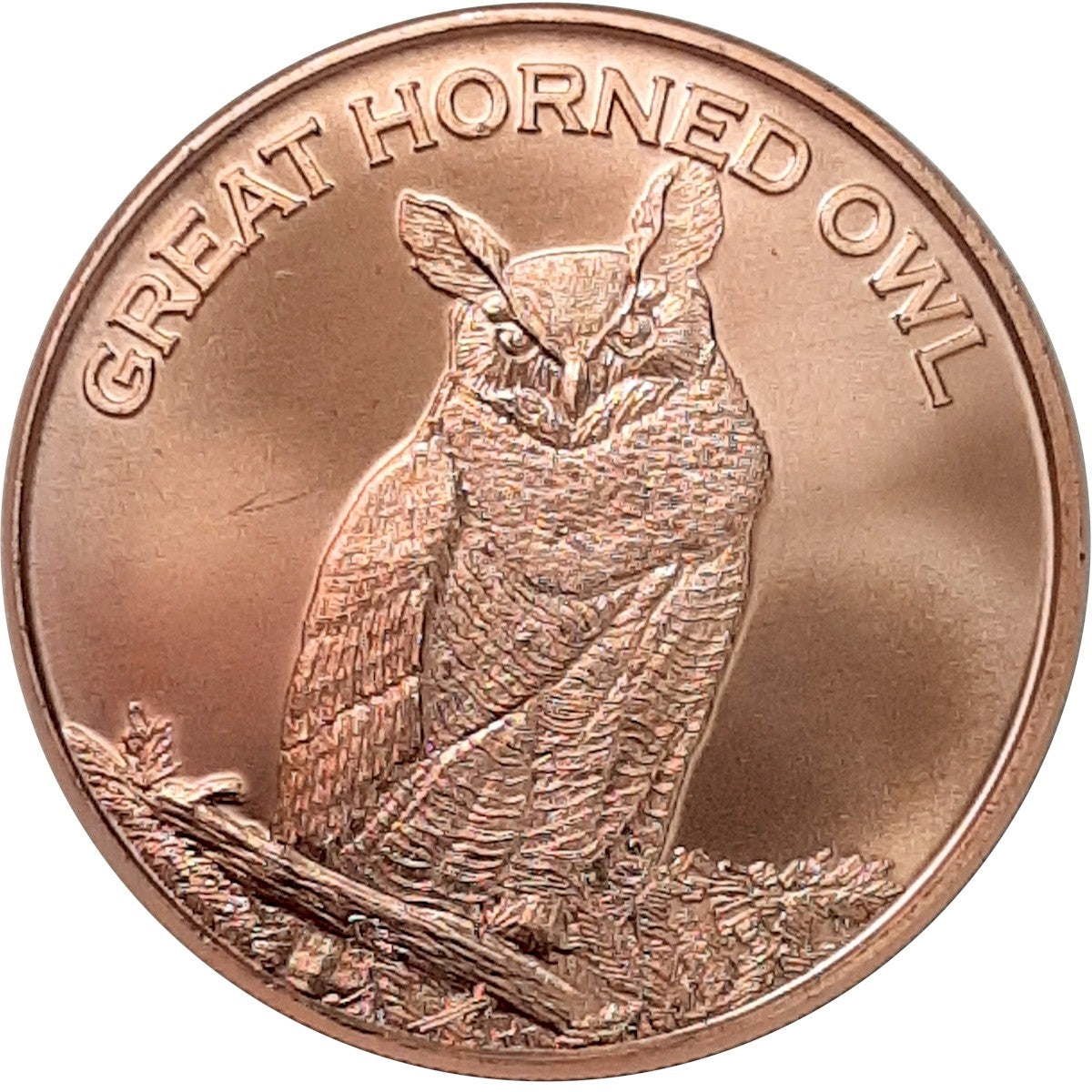 Great Horned Owl 1oz. .999 Fine Copper