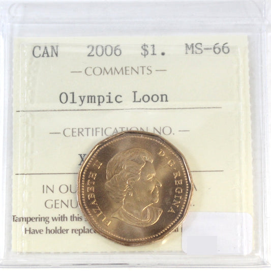 2006 Canada Olympic Loon Dollar ICCS Certified MS-66