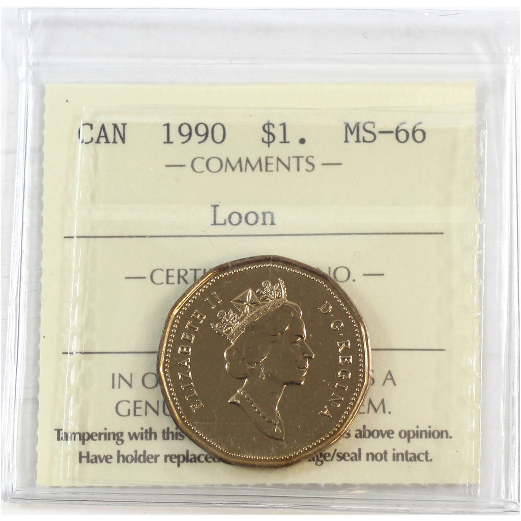 1990 Canada Loon Dollar ICCS Certified MS-66