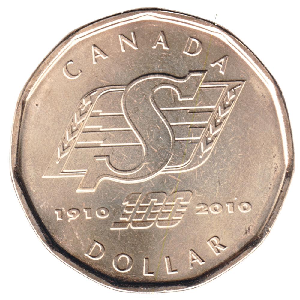 2010 Canada Saskatchewan Roughriders Dollar Brilliant UNC. (MS-63)