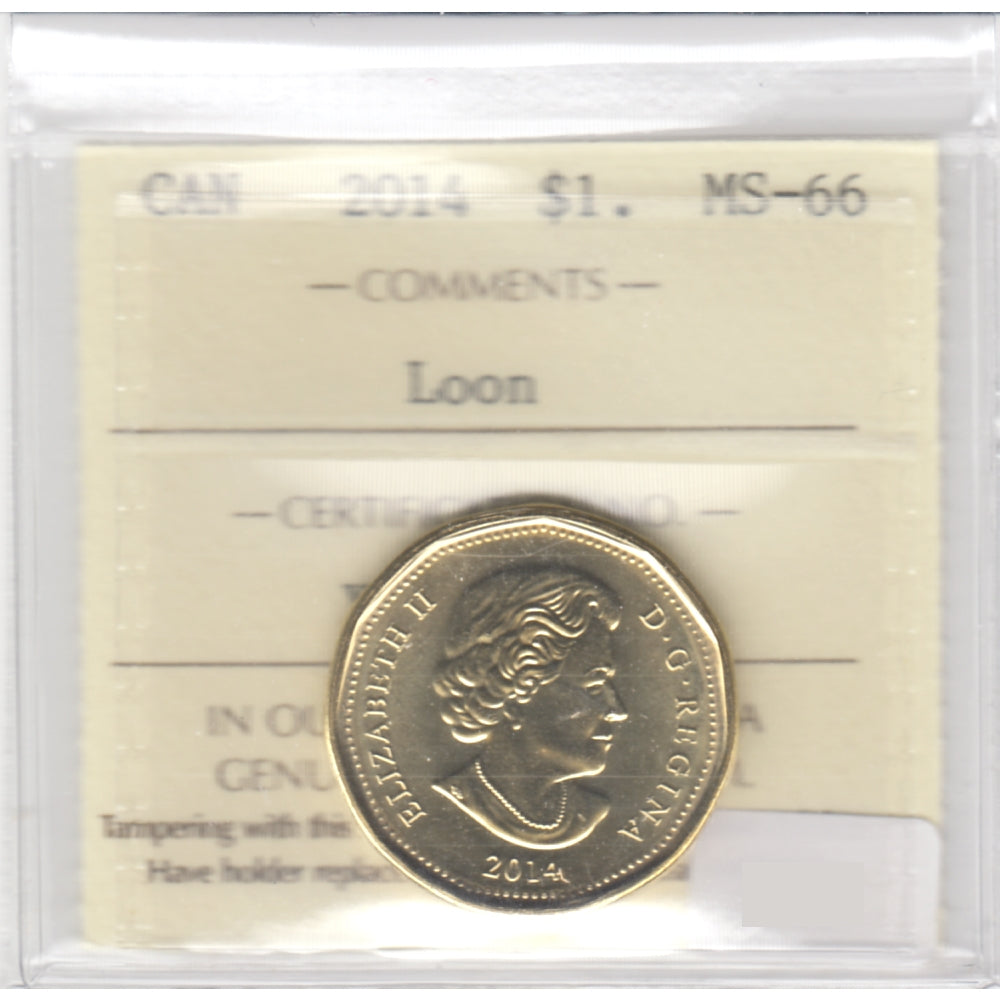 2014 Canada Loon Dollar ICCS Certified MS-66