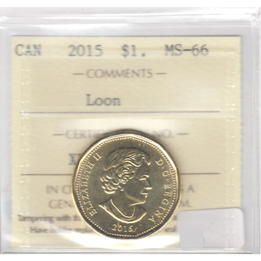 2015 Canada Loon Dollar ICCS Certified MS-66