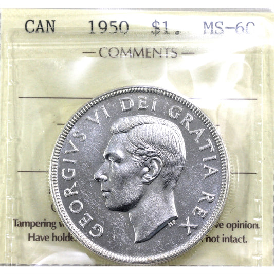 1950 Canada Dollar ICCS Certified MS-60