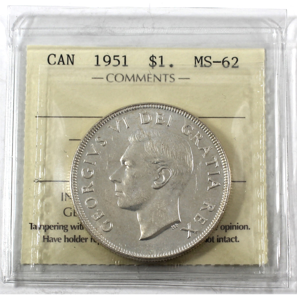 1951 Canada Dollar ICCS Certified MS-62