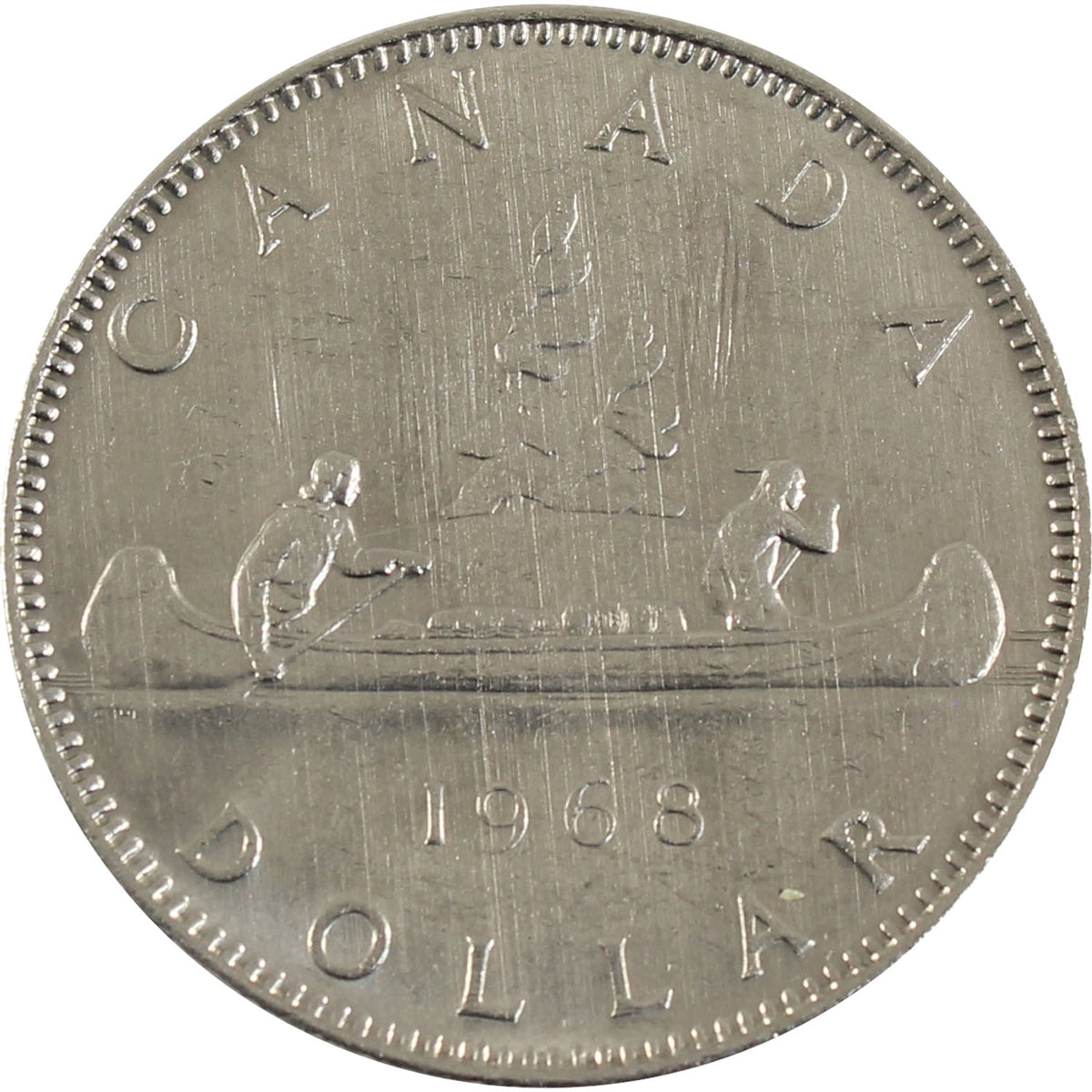 1968 No Island Canada Nickel Dollar AU (AU-50)