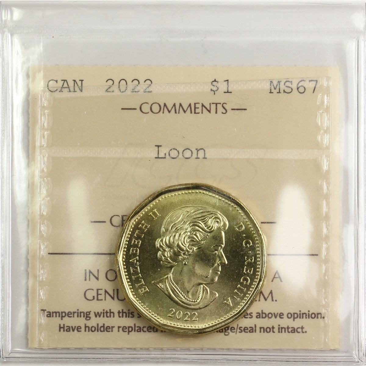 2022 Canada Loon Dollar ICCS Certified MS-67