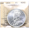 1936 Canada Dollar ICCS Certified MS-62