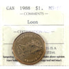 1988 Canada Loon Dollar ICCS Certified MS-65