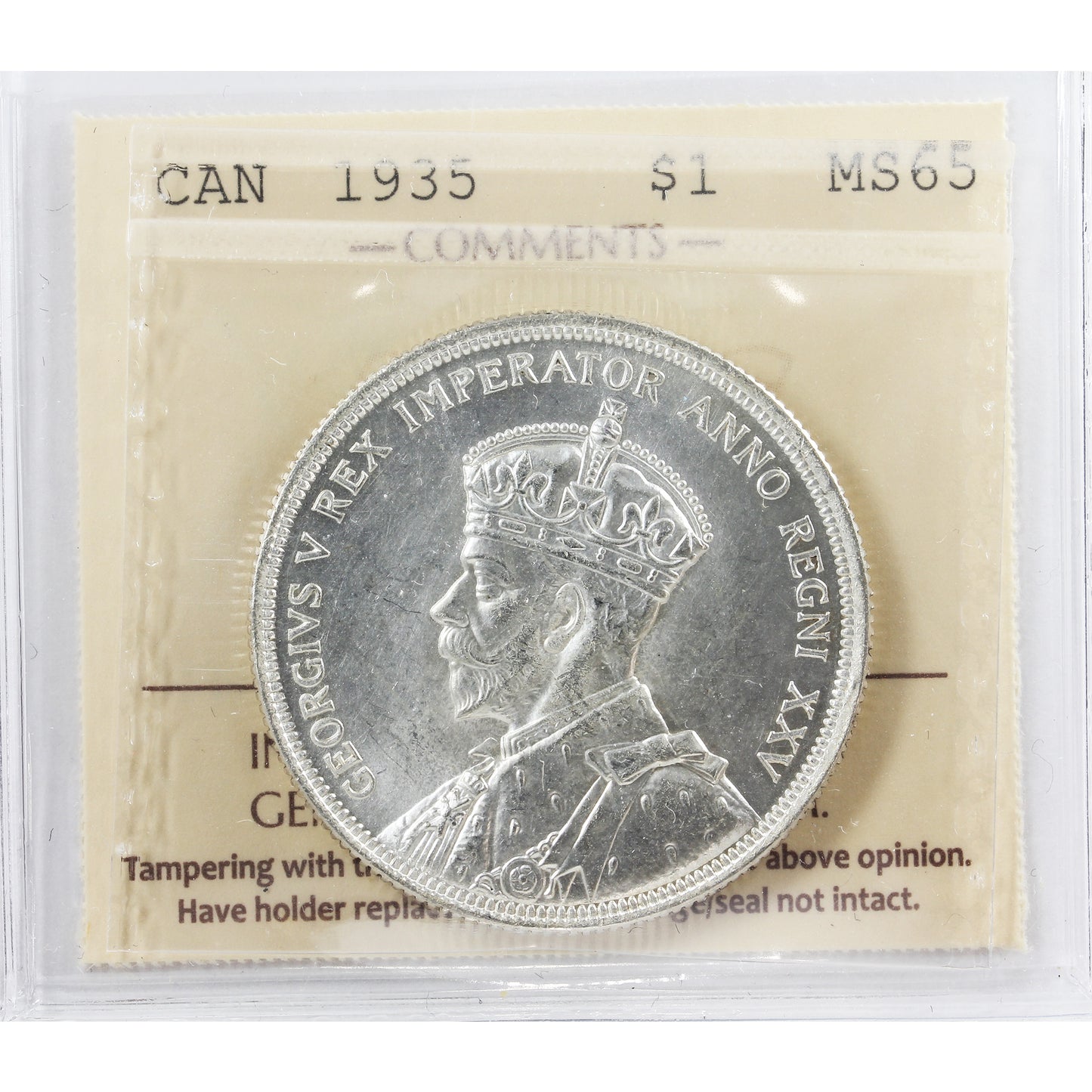 1935 Canada Dollar ICCS Certified MS-65 (XVR 356)