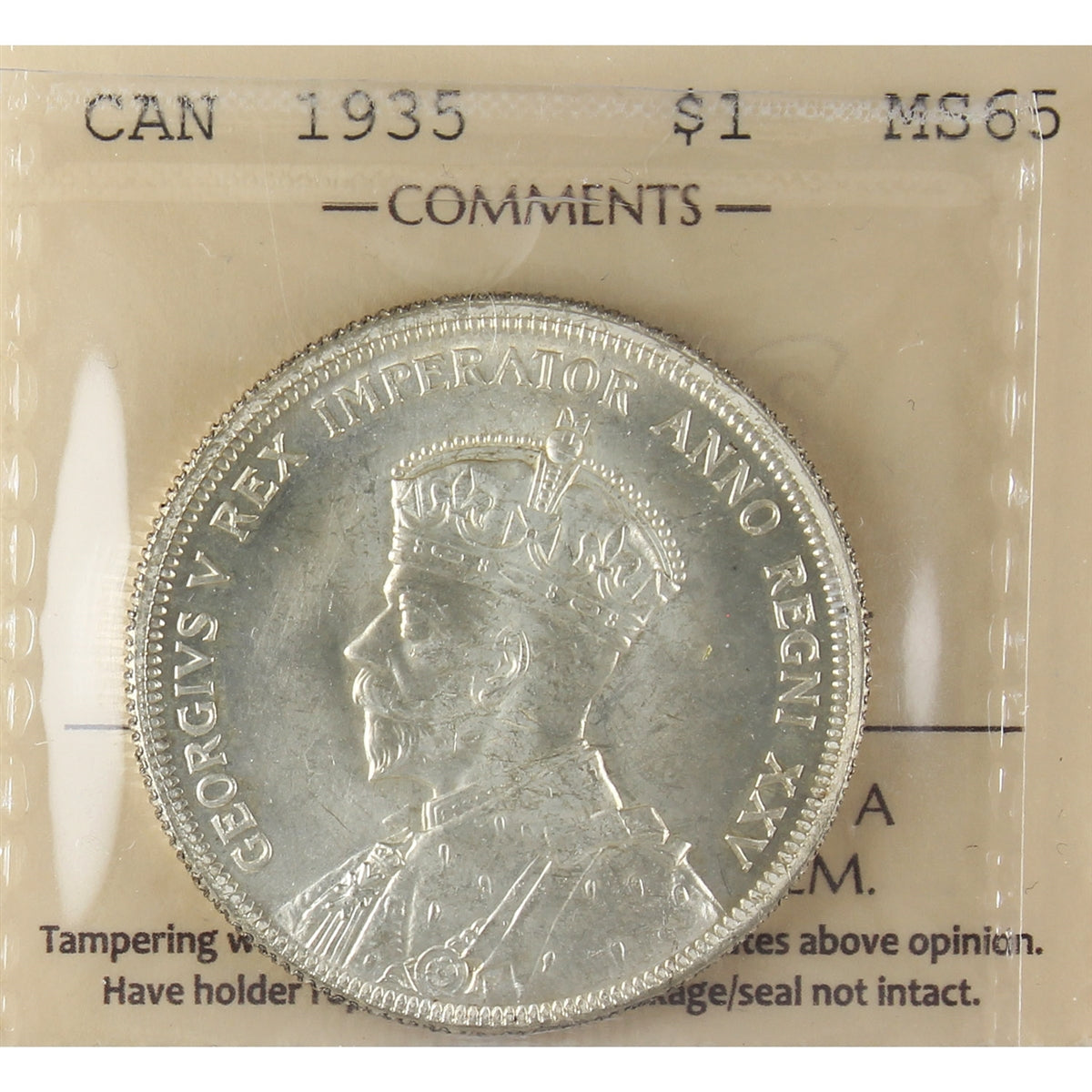 1935 Canada Dollar ICCS Certified MS-65 (XXG 021)