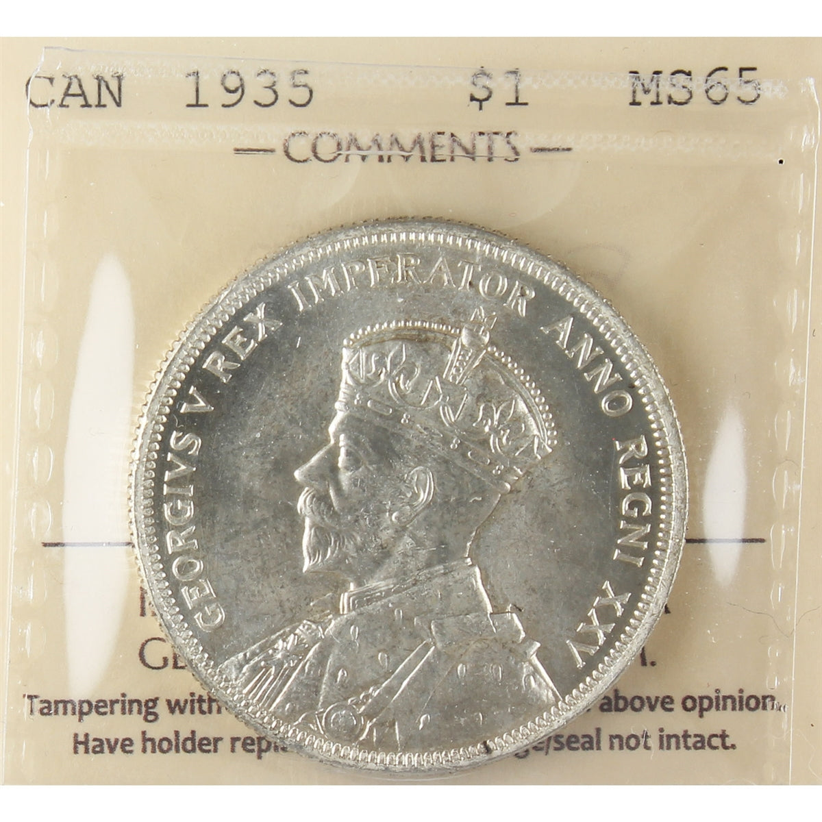 1935 Canada Dollar ICCS Certified MS-65 (XXG 022)