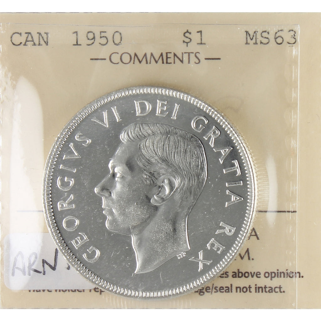 1950 Arnprior Canada Dollar ICCS Certified MS-63