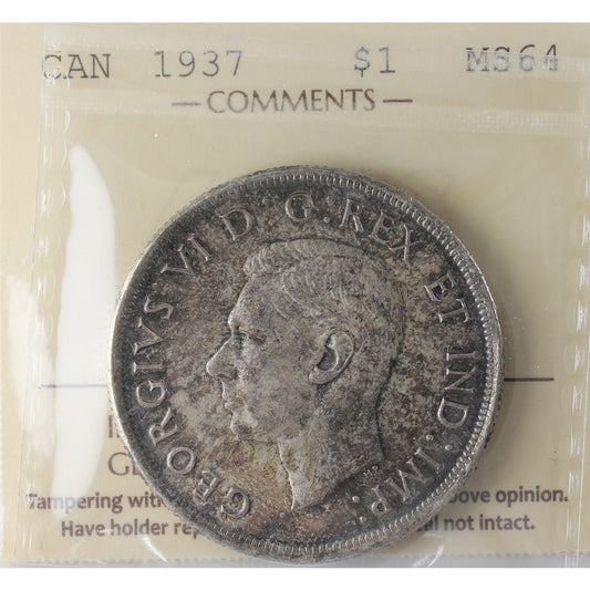 1937 Canada Dollar ICCS Certified MS-64 (XMY 679)