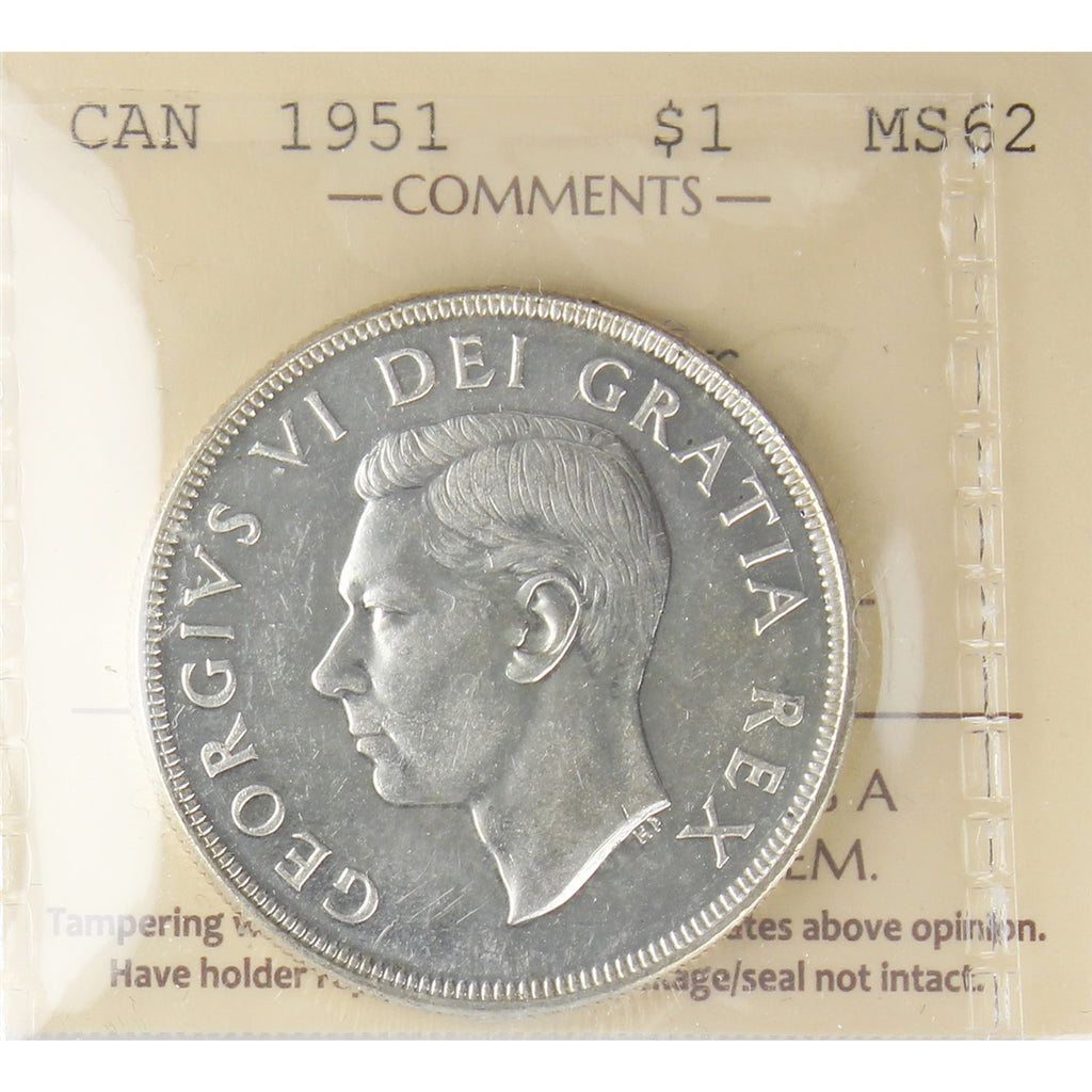 1951 Arnprior Canada Dollar ICCS Certified MS-62 (XSI 220)