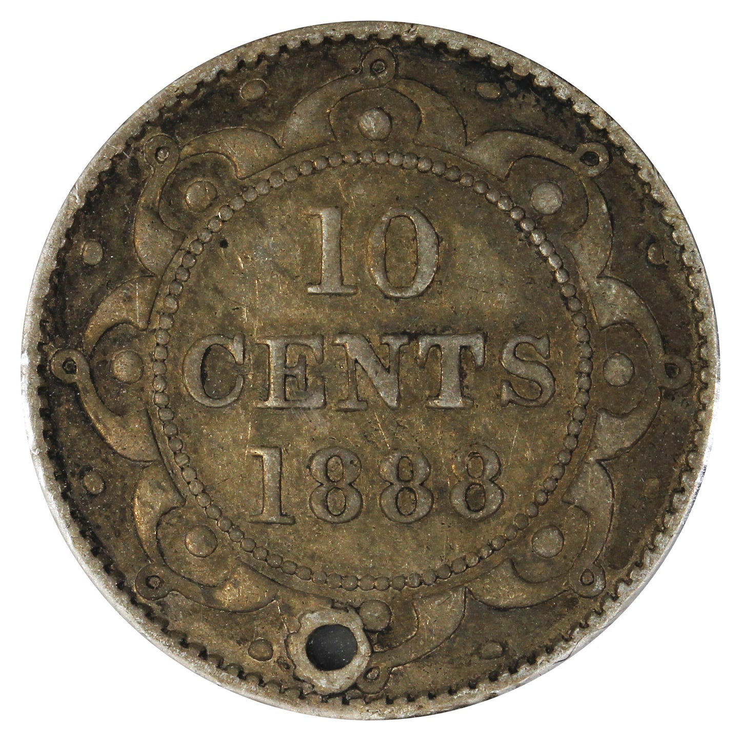 1888 Newfoundland 10-cents Very Good (VG-8) Impaired