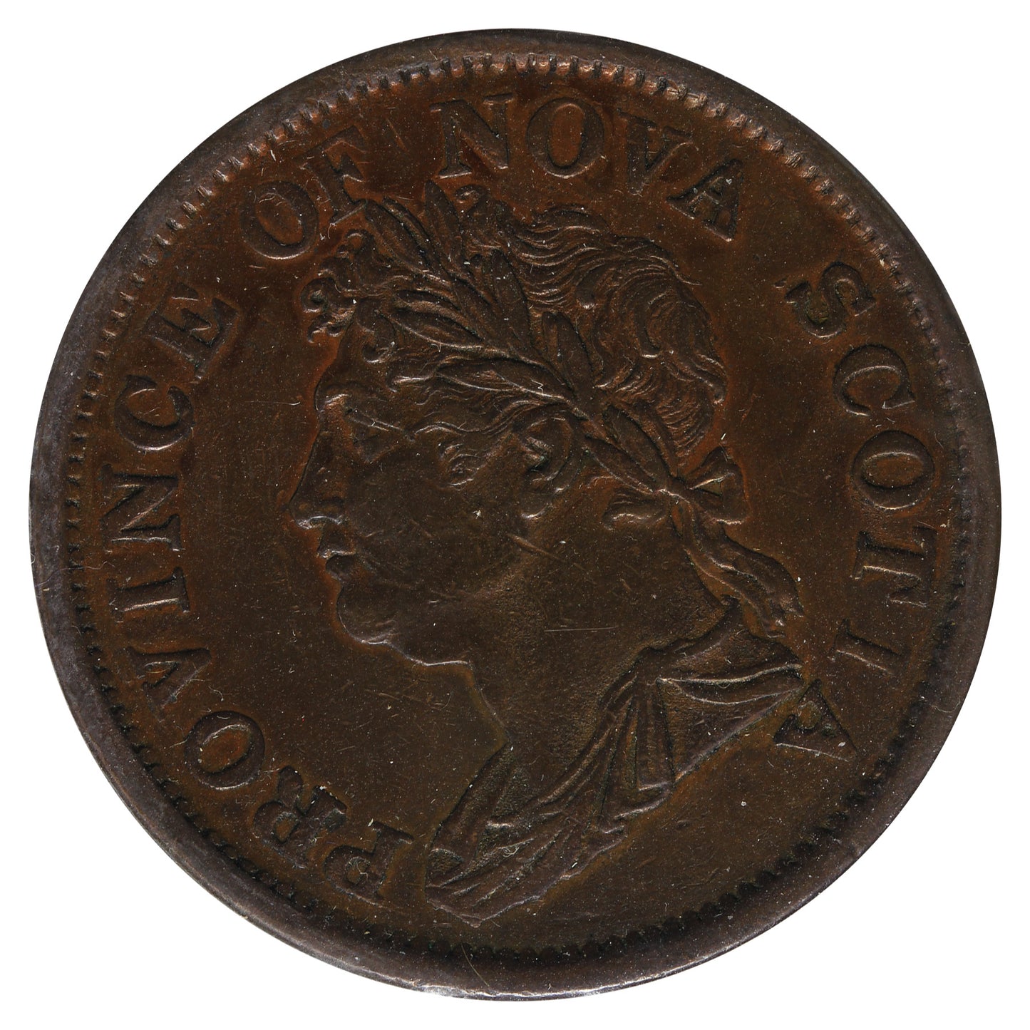 NS-2A4 1824 Nova Scotia Penny Token EF-AU (EF-45) Cleaned