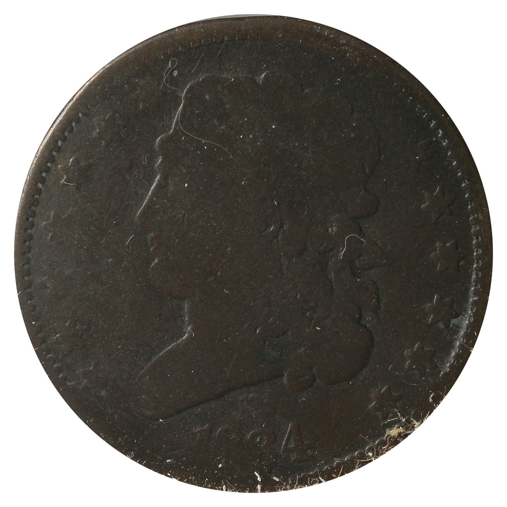 1834 USA Half Cent About Good (AG-3) Bent