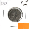 1932 Canada 5-cents F-VF (F-15) Scratched, nicks, or impaired