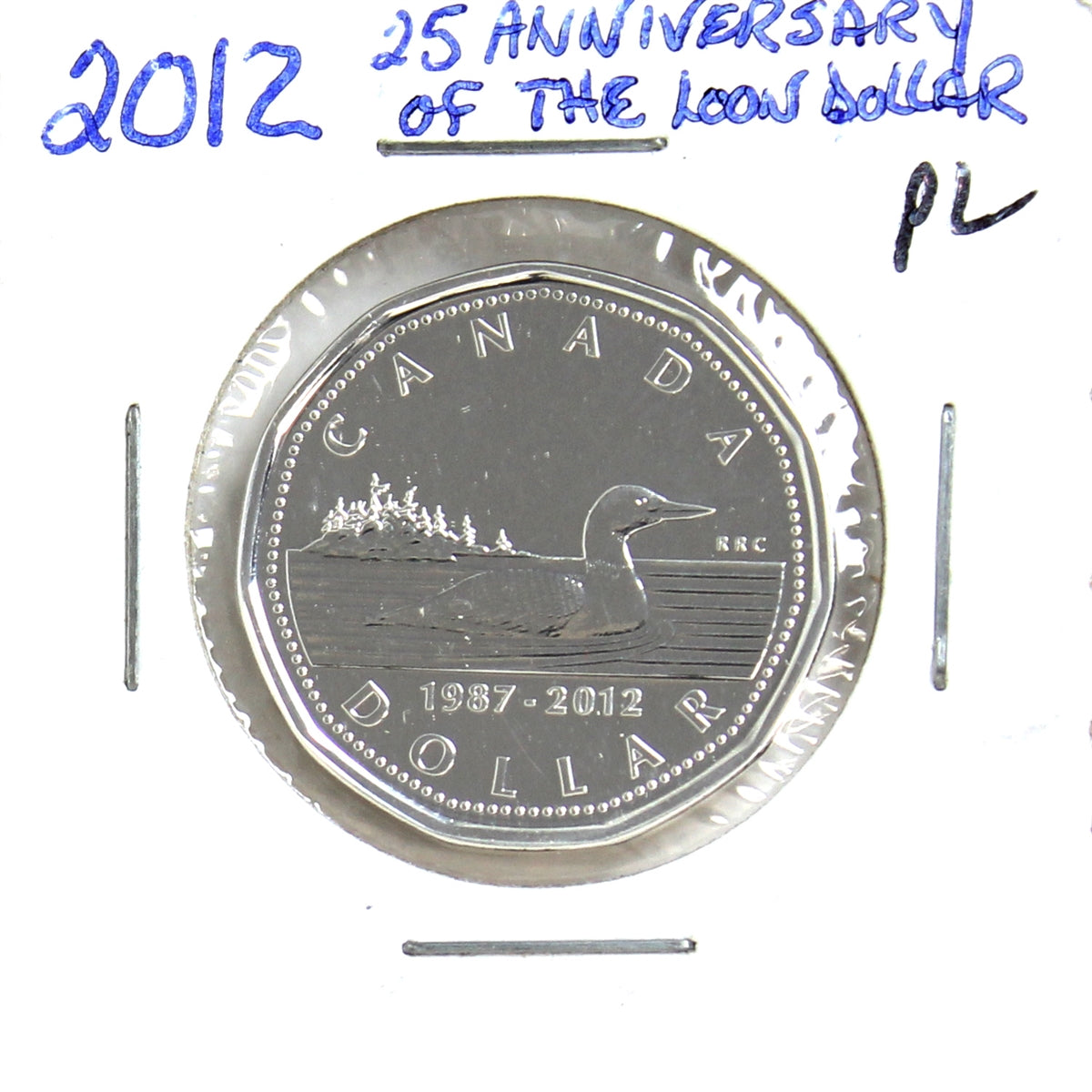 2012 Canada Silver Plated Loon Dollar Proof Like (from RCM Card)