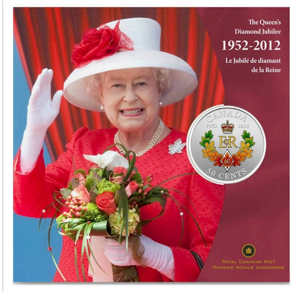 2012 Canada 50-cent Queen's Diamond Jubilee - Royal Cypher Silver Plated