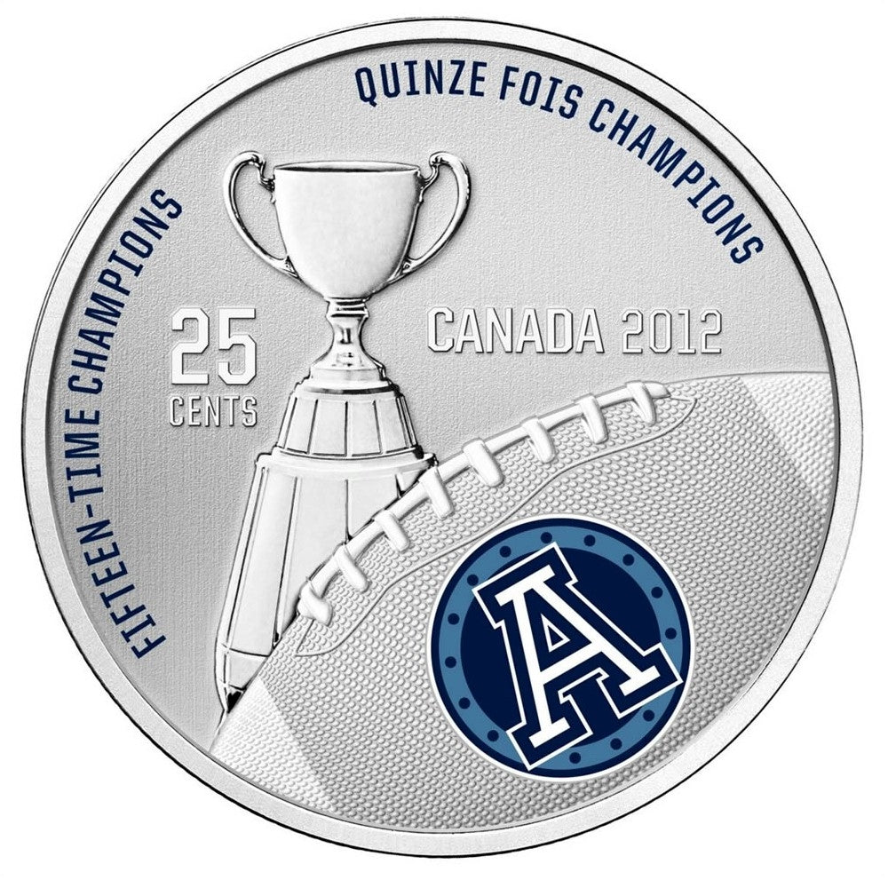 2012 Canada 25-cent Toronto Argonauts CFL - Coin and Stamp Set.