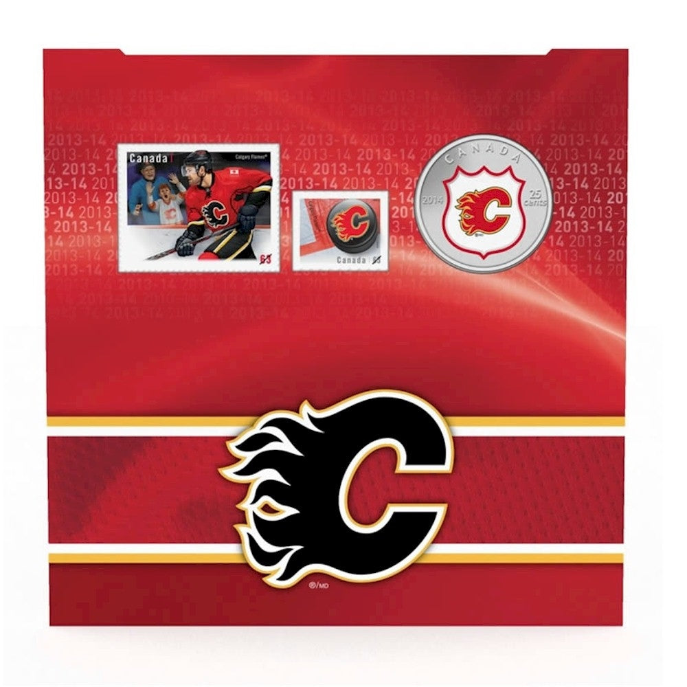 2014 Canada 25-cent Calgary Flames Pop-Up Jersey Coin & Stamp Set