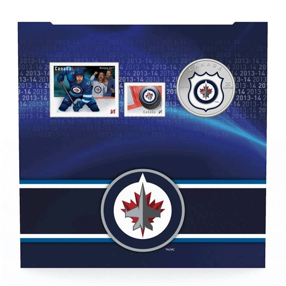 2014 Canada 25-cent Winnipeg Jets Pop-up Jersey Coin & Stamp Set