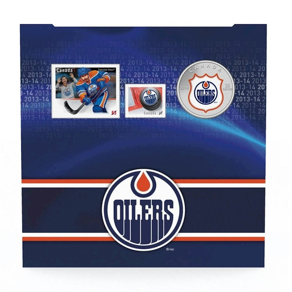 2014 Canada 25-cent Edmonton Oilers Pop-Up Jersey Coin & Stamp Set