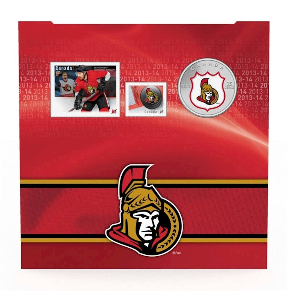 2014 Canada 25-cent Ottawa Senators Pop-Up Jersey Coin & Stamp Set