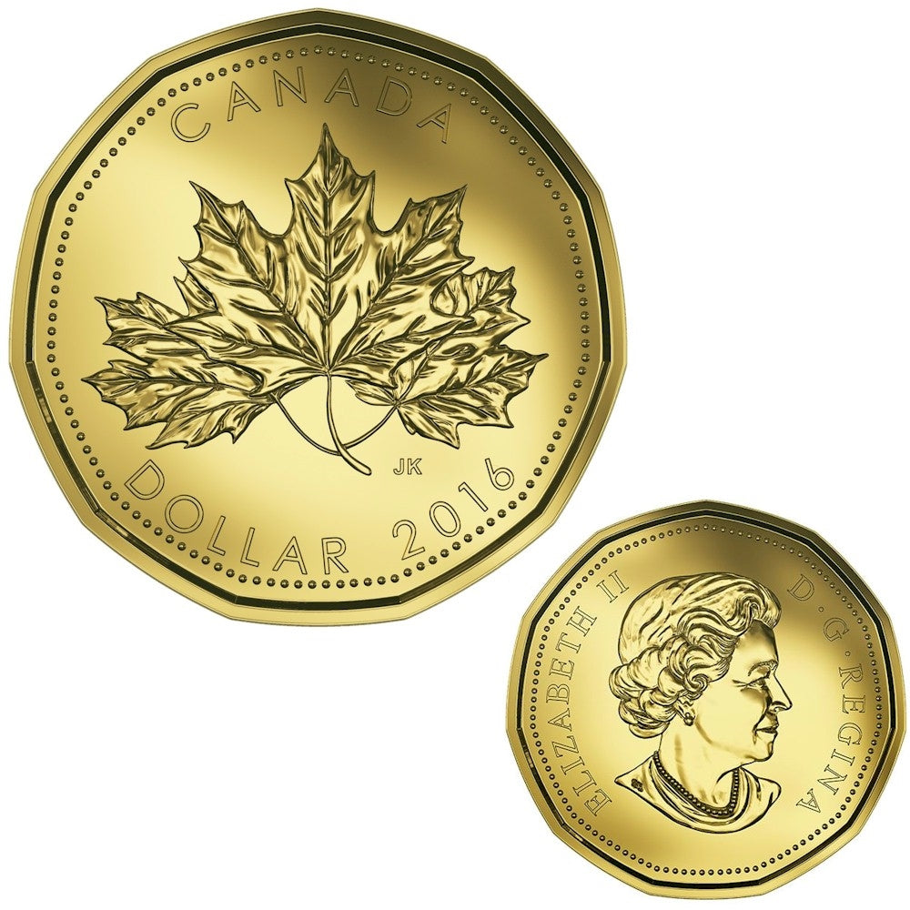 2016 Oh Canada Gift Set with struck Loon Dollar (Maple Leaves)