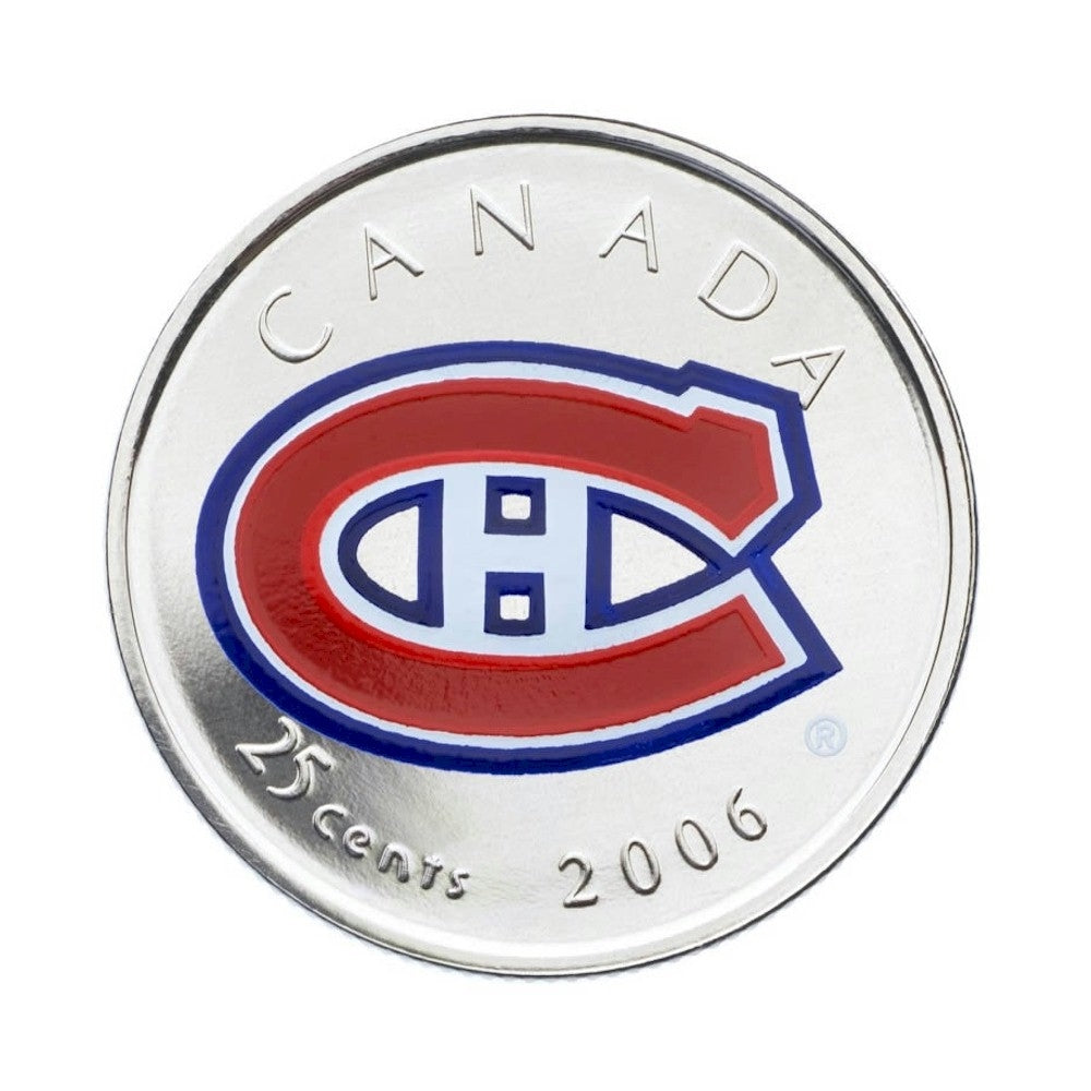 2006 Canada Montreal Canadiens NHL Coin Set with Colourized 25-Cents.