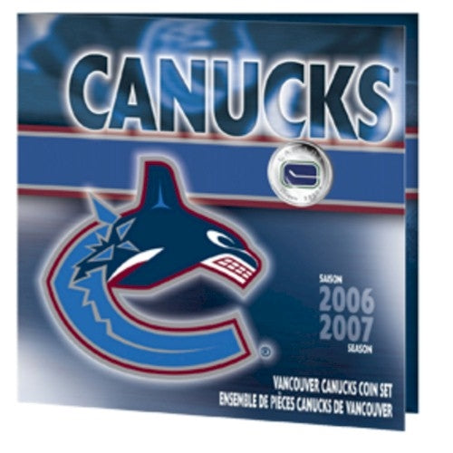 2007 Canada Vancouver Canucks NHL Coin Set with Colourized 25 Cents.