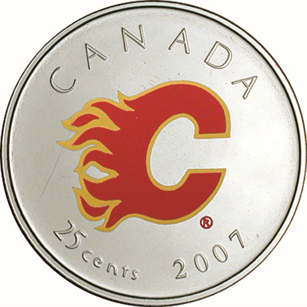 2007 Canada Calgary Flames NHL Coin Set with Colourized 25 Cents