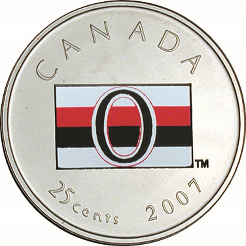 2007 Canada Ottawa Senators NHL Coin Set with Colourized 25 Cents