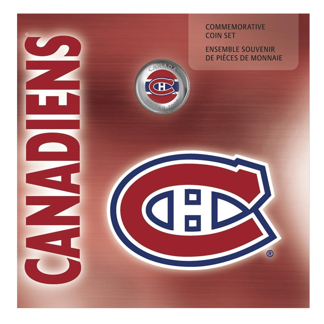 2008 Canada Montreal Canadiens NHL Coin Set with Colourized Dollar.