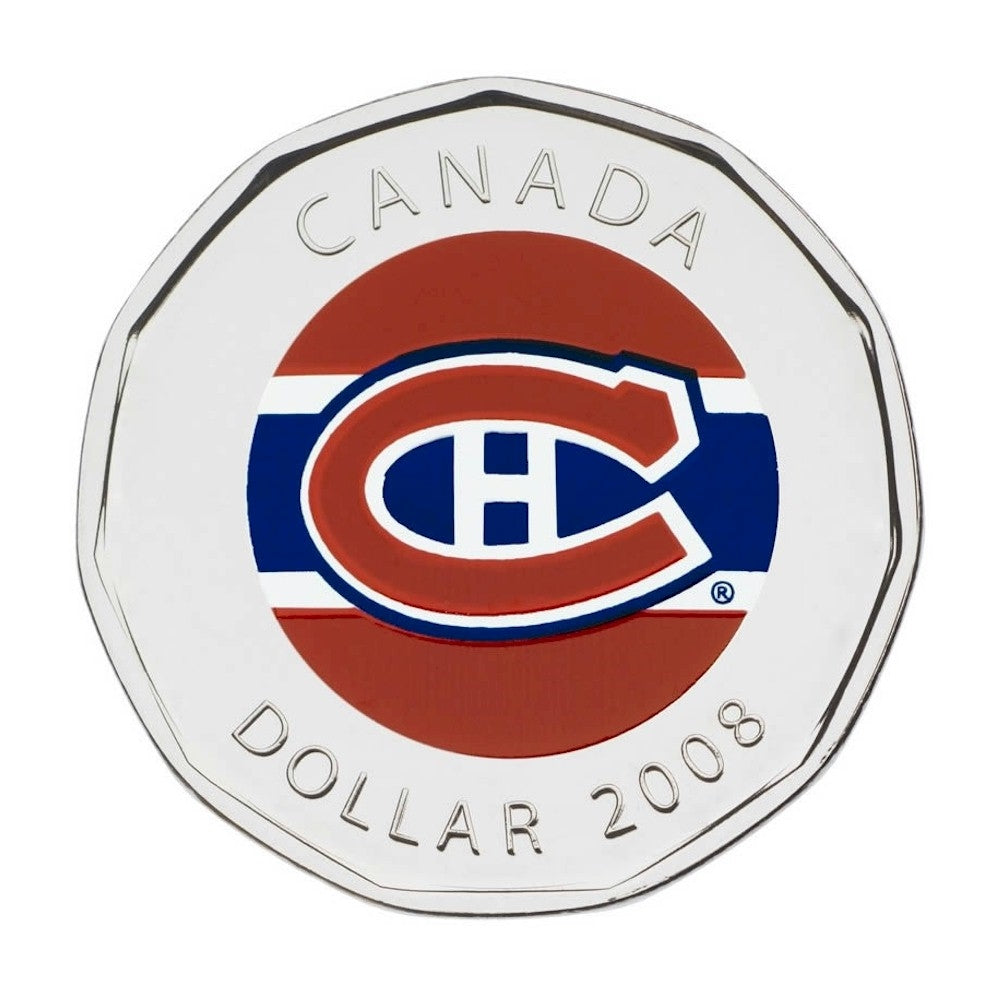 2008 Canada Montreal Canadiens NHL Coin Set with Colourized Dollar.