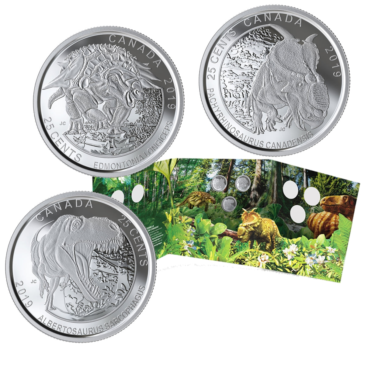 2019 25-cent Dinosaurs of Canada Coin Set