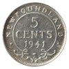 1941C Newfoundland 5-Cents EF-AU (EF-50) Scratched, cleaned, or impaired