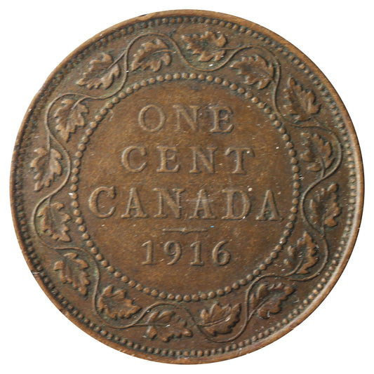 1916 Canada 1-Cent Very Fine (VF-20) Scratched, cleaned, or impaired